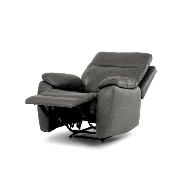 Relaxační polohovací TV křeslo NORBERT — látka, šedá, nosnost 150 kg