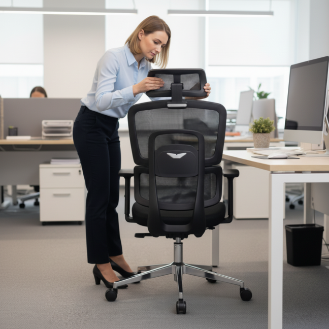 Kancelářská ergonomická židle Neoseat GARY — síť / látka, černá, nosnost 150 kg