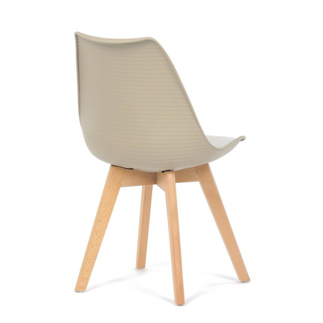 Jídelní židle ALETE — plast, samet, hnědá / bílá