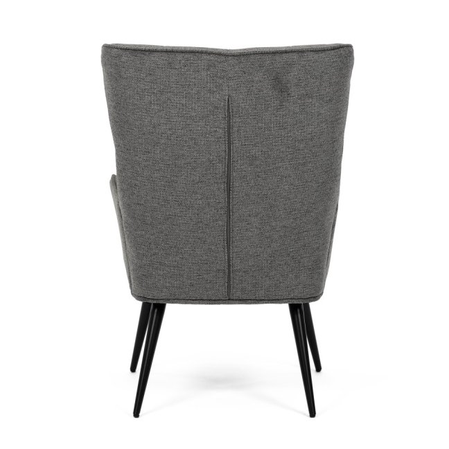 Relaxační křeslo ušák LOYD — látka, černá / šedá