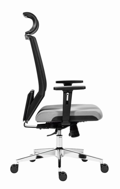 Kancelářská ergonomická židle EDGE NET — síť, šedá, nosnost 150 kg