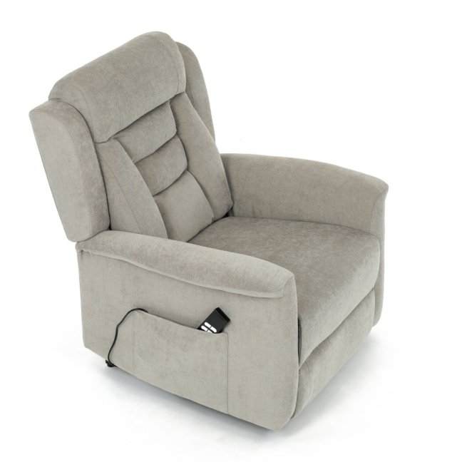 TV křeslo SARGON s elektrickým polohováním — 2 motory, látka, béžová