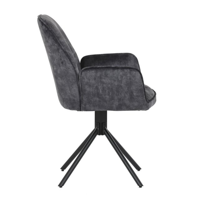 Jídelní křeslo ASTRID — kov, samet, černá