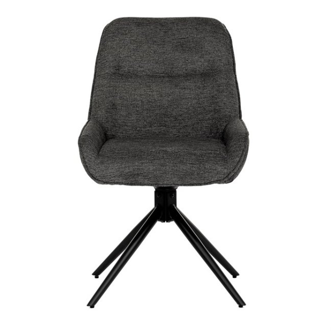 Jídelní otočná židle HESTON — kov, látka, šedá