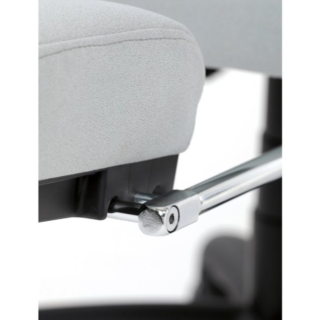 Kancelářské křeslo TITUS s podnožkou — látka, světle šedá