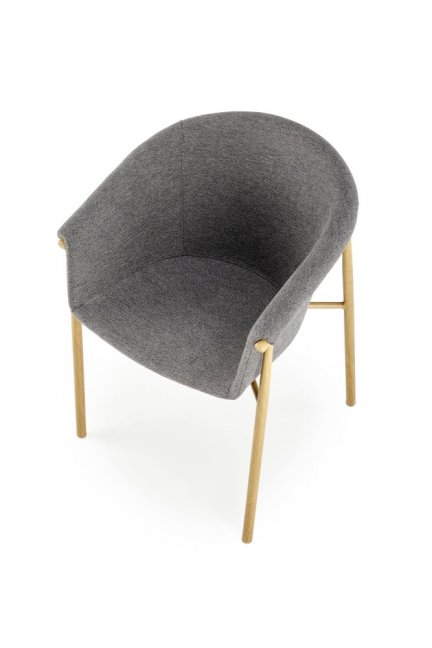 Jídelní křeslo HANNAH — kov, látka, přírodní / šedá