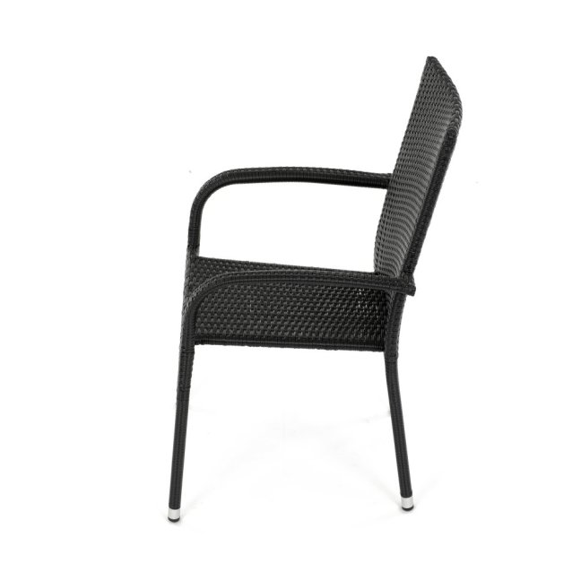 Zahradní křeslo SELEN — kov, umělý ratan, černá