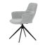 Jídelní otočné křeslo AMOS — kov, látka, šedá