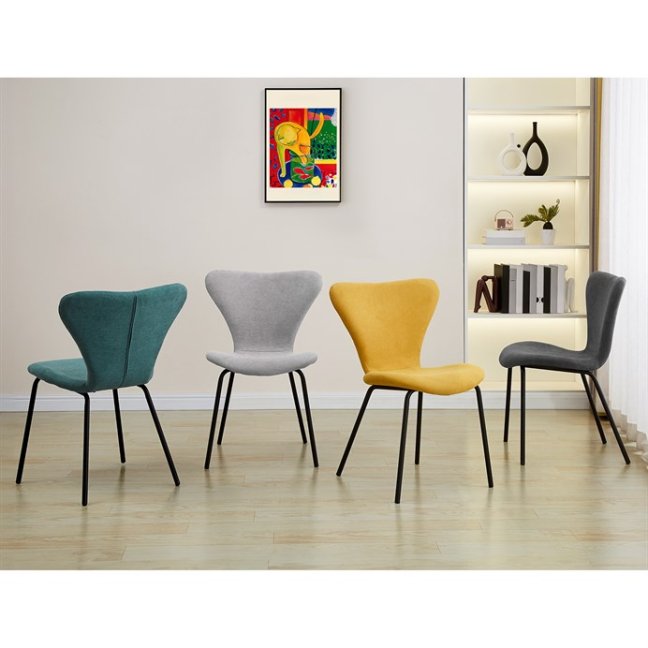 Jídelní židle JULES — kov, látka, více barev - Barevné varianty jídelní židle JULES: Světle šedá