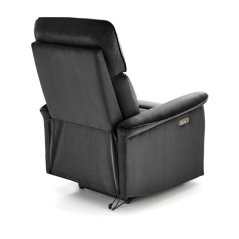 Relaxační křeslo SEMIR s elektrickým polohováním — látka, černá