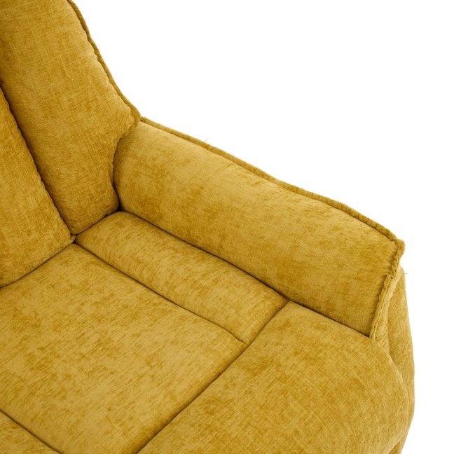 Polohovací TV křeslo SAMAL s houpáním a otočným mechanismem — látka, žlutá