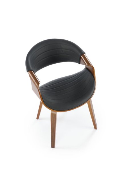 Jídelní křeslo BRANDON — překližka, ekokůže, ořech / černá