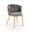 Designové jídelní křeslo MANDY — kov, látka, zlatá / šedá