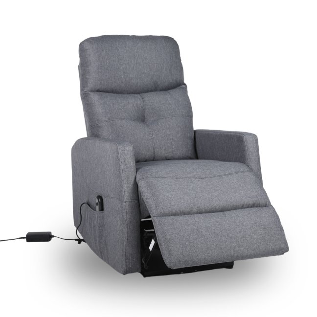 TV křeslo MODO PLUS s elektrickým polohováním — látka, šedá, nosnost 130 kg