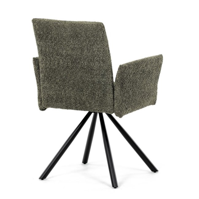 Jídelní otočné křeslo MANKA — kov, látka, více barev - Barevné varianty jídelního křesla MANKA: Šedá