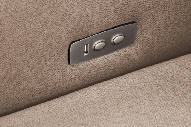 TV křeslo ušák GELATO s elektrickým polohováním — látka, béžová