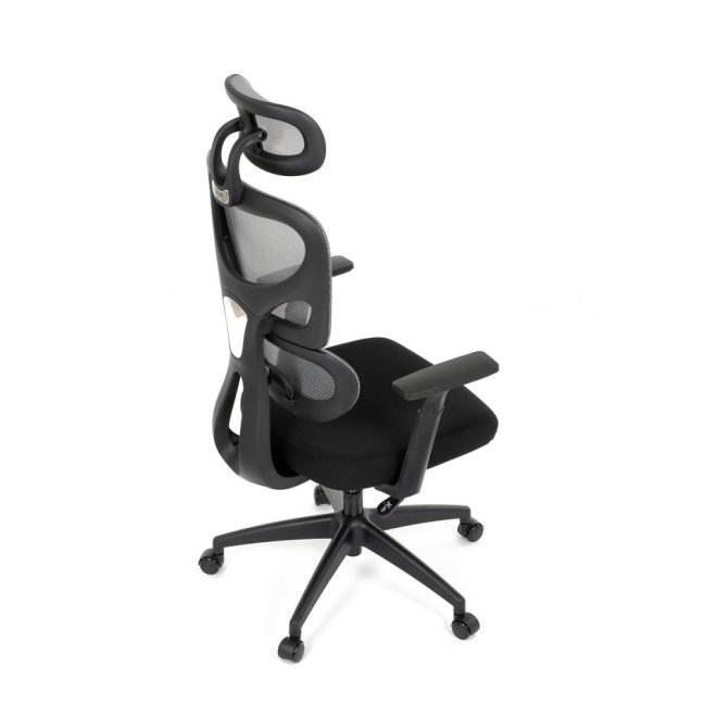 Kancelářská ergonomická židle GRANT — síť / látka, černá / šedá