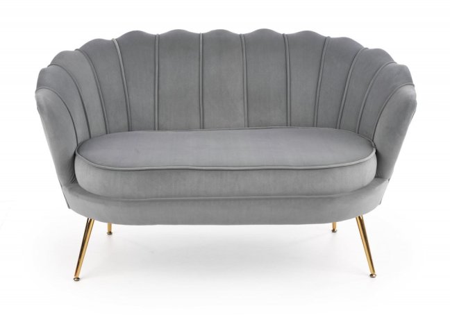 Designová pohovka AMORINITO XL — kov, látka, zlatá / šedá