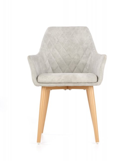 Jídelní křeslo DORA — kov, ekokůže, šedá