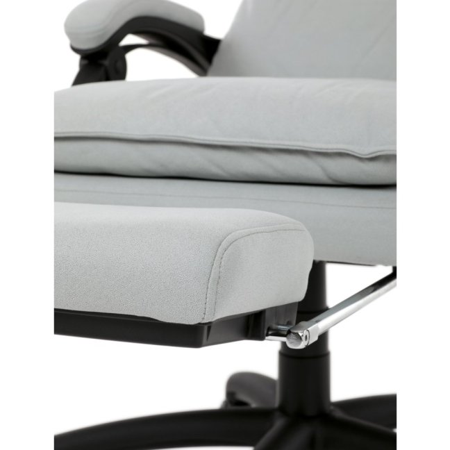 Kancelářské křeslo TITUS s podnožkou — látka, světle šedá