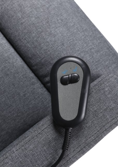 TV křeslo MODO PLUS s elektrickým polohováním — látka, šedá, nosnost 130 kg