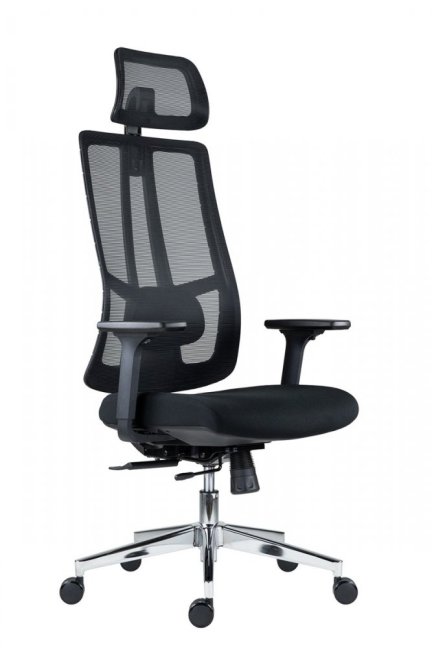 Kancelářská ergonomická židle Neoseat SPINO — látka, černá, nosnost 150 kg