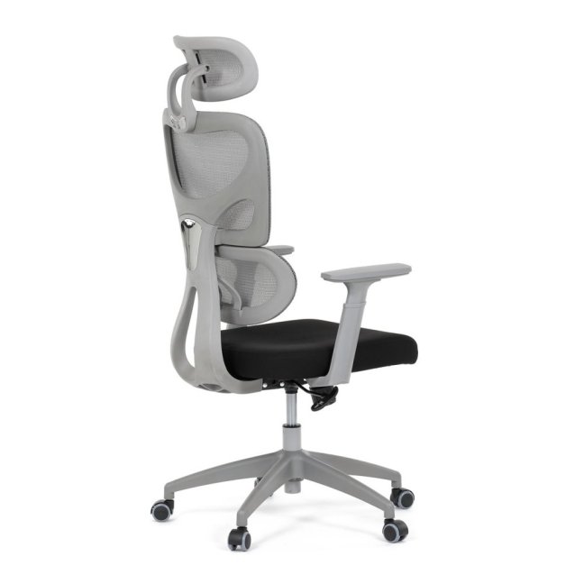 Kancelářská ergonomická židle GRANT II — síť, látka, šedá