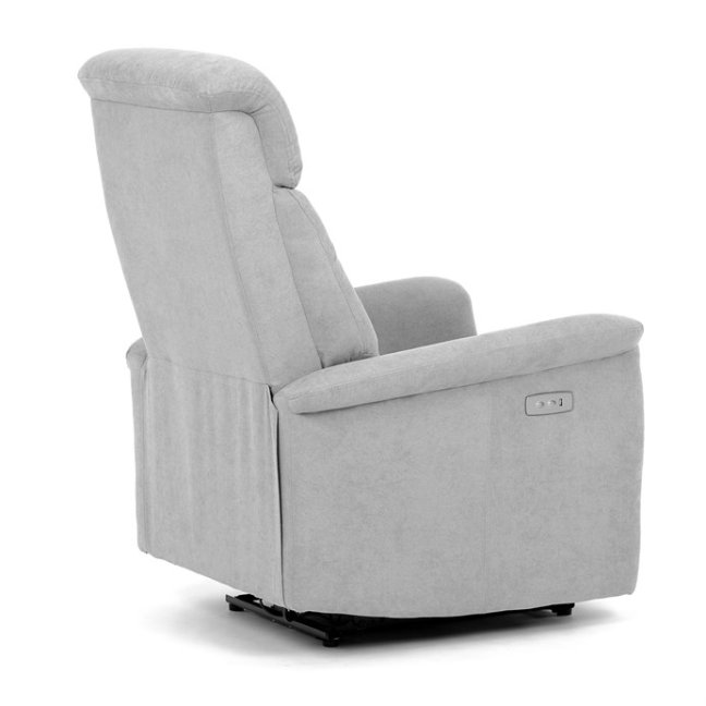 TV křeslo HUGO s elektrickým polohováním — látka, šedá