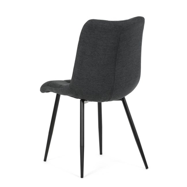 Jídelní židle DAEMON — kov, látka, černá / tmavě šedá