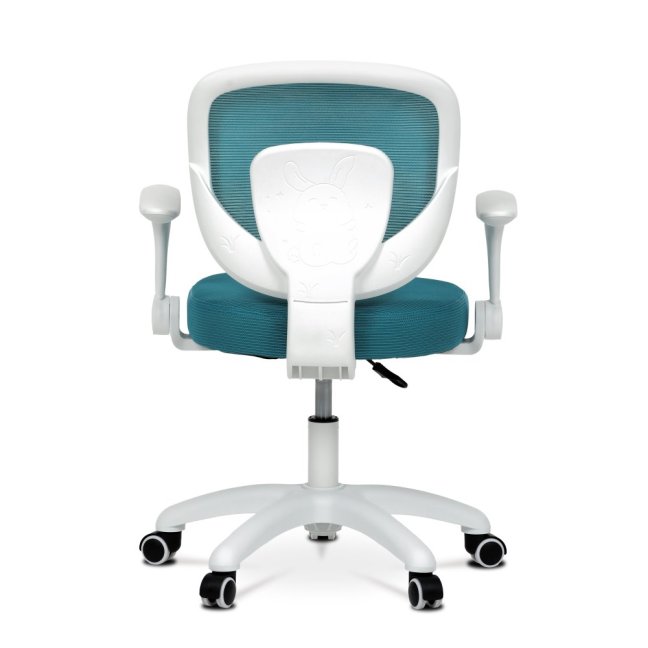 Dětská pracovní židle DINO — síť / látka, tyrkysová