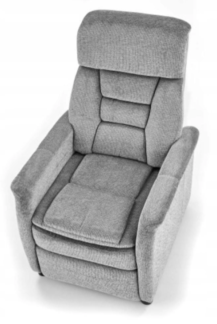 Relaxační polohovací TV křeslo JORDAN — látka, šedá