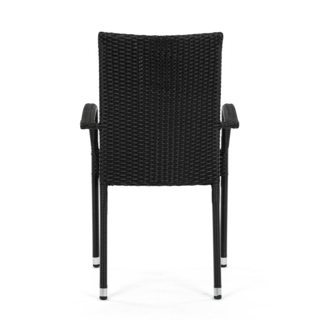 Zahradní křeslo SELEN — kov, umělý ratan, černá