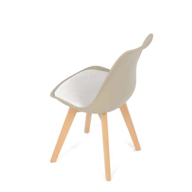 Jídelní židle ALETE — plast, samet, hnědá / bílá