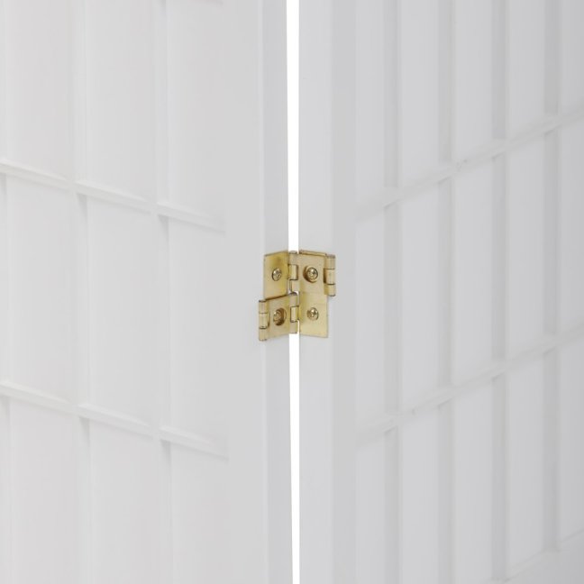 3dílný paravan LANT — dřevo, tkanina, bílá