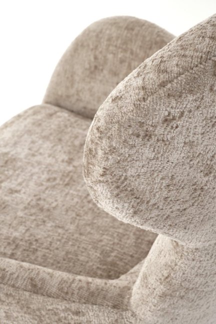 Otočné relaxační křeslo ušák FRANCO — kov, látka, béžová