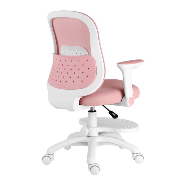 Dětská otočná židle Neoseat JUNI s podnoží — látka, růžová