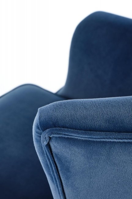 Relaxační křeslo ušák TITAN — masiv, látka, černá / modrá