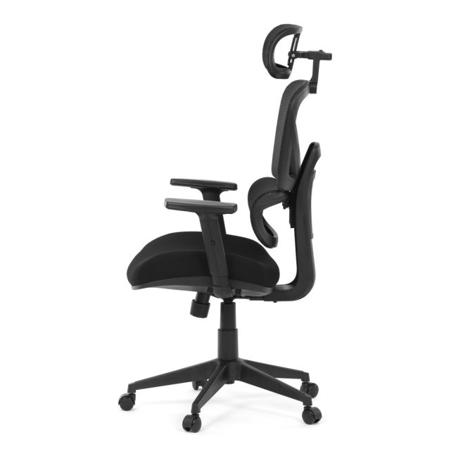 Kancelářská ergonomická židle TRAGEL — síť / látka, černá