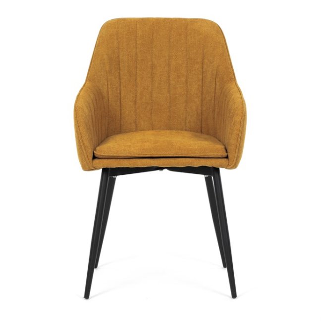 Jídelní křeslo JACOB — kov, látka, žlutá