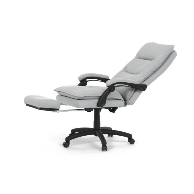 Kancelářské křeslo TITUS s podnožkou — látka, světle šedá