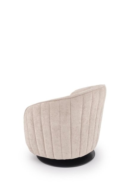 Designové otočné křeslo BASILIO — kov, látka, cappuccino