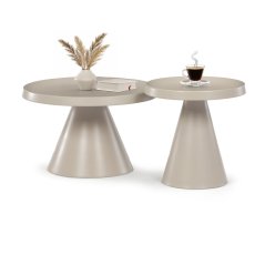 Set 2 konferenčních stolků NOEL III — kov, béžová