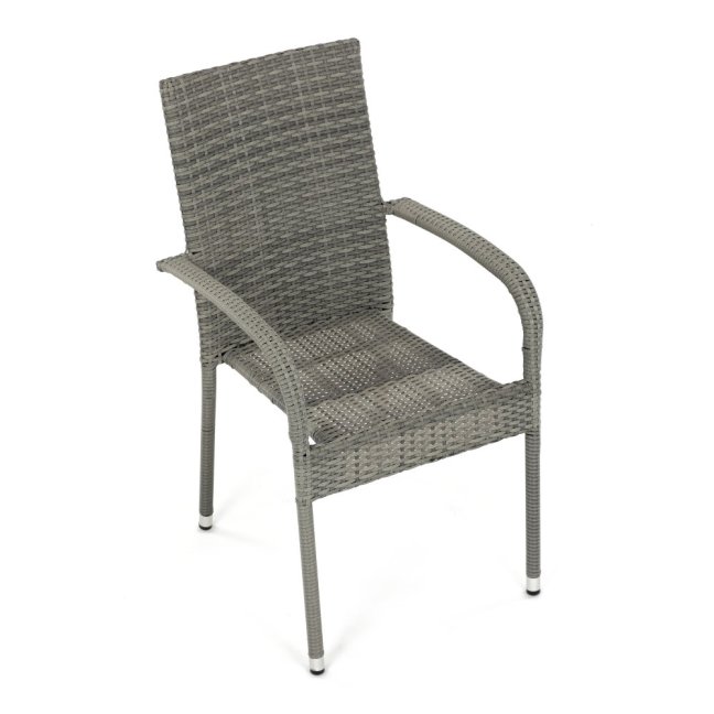 Zahradní křeslo SELEN — kov, umělý ratan, šedá