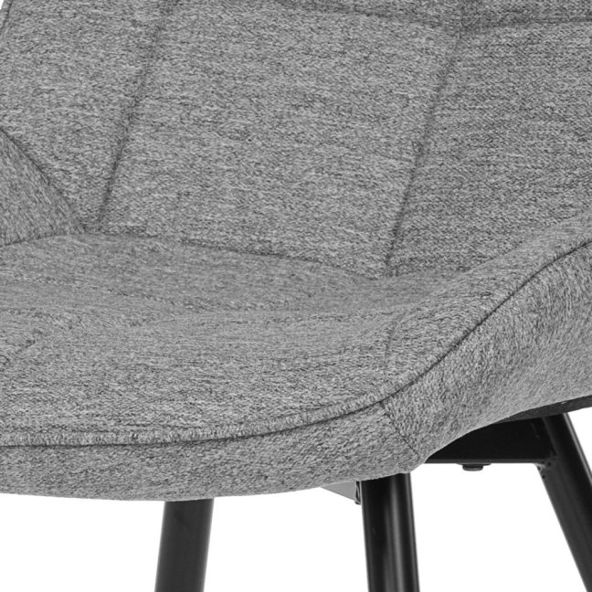 Jídelní židle NAGAO — kov, látka, černá / šedá