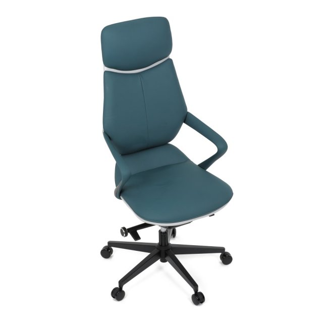Kancelářské křeslo ZOTTO — ekokůže, tyrkysová