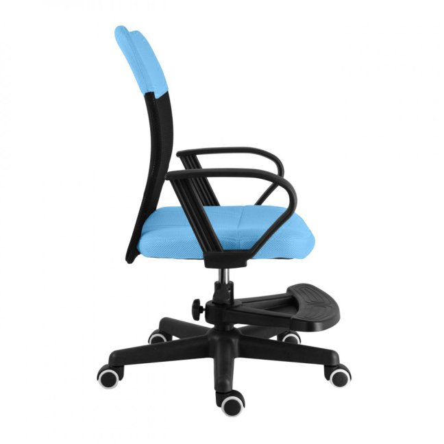 Dětská židle Neoseat MONKEY s podnoží — látka, černá / světle modrá