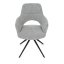 Jídelní otočné křeslo AMOS — kov, látka, šedá