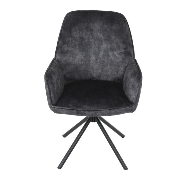 Jídelní křeslo ASTRID — kov, samet, černá