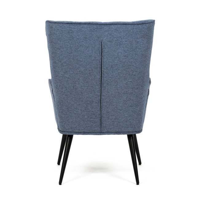 Relaxační křeslo ušák LOYD — látka, černá / modrá