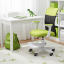 Dětská židle Neoseat MONKEY WHITE s podnoží — látka, bílá / zelená